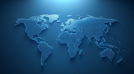 Obraz premium Art Earth Map in Dark Blue Colors