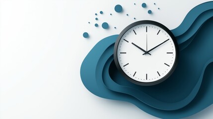 Clock illustration with abstract design elements on a smooth background showcasing timekeeping creativity