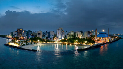Obraz premium Amazing city scape landscape about Malé city. Capitol of Maldives.
