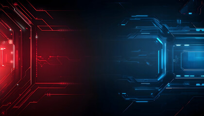 Background gaming abstract neon sci-fi themes cyberpunk red and blue dynamic technology wallpaper
