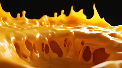 Tasteful Melted Cheese Texture in Yellow Cutout