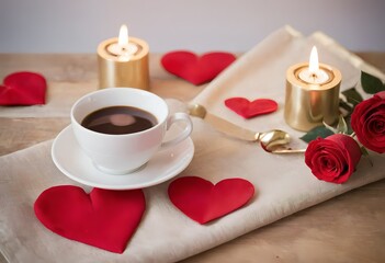 Romantic still life with wine glasses, fresh flowers, and soft lighting. Perfect for love, wedding, and Valentine's themes. Elegant and dreamy atmosphere.