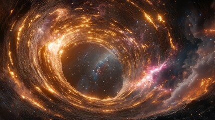 Obraz premium Cosmic vortex, swirling nebula, star explosion, space background, abstract artwork, scientific image, celestial phenomenon, exploration