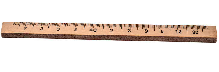 Retro wooden ruler with smooth finish and clearly marked measurements from 0 to 20 centimeters.