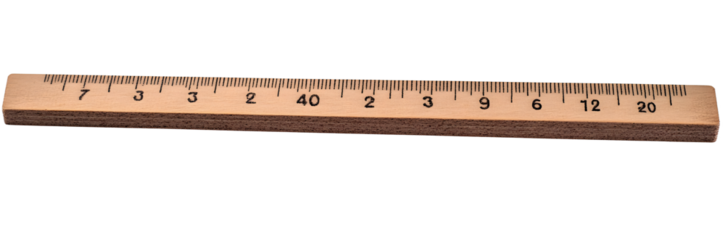 Retro wooden ruler with smooth finish and clearly marked measurements from 0 to 20 centimeters.