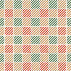 Red Green and Orange Plaid Seamless, Gingham Pattern, Vector Art