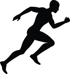 silhouette of a man running