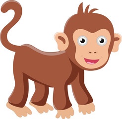 Brown color Monkey cartoon vector illustration