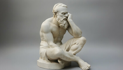 Bearded man antique Greek thinking statue