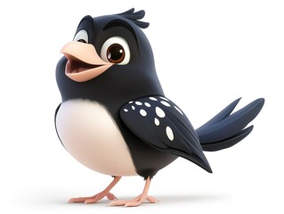 Obraz premium drawing of a starling on a white background in 3D style