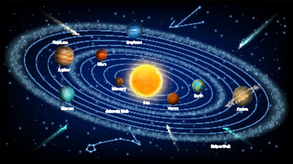 Solar system concept_vector realistic illustration_poster_sun_galaxy [Converted].eps