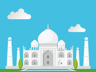 Tajmahal india indian 7th wonder vector illustration