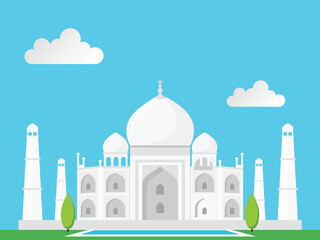 Tajmahal india indian 7th wonder vector illustration.eps