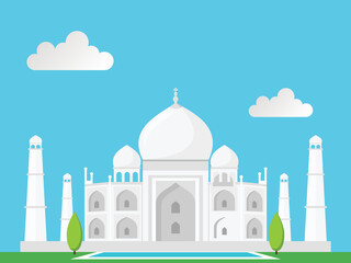 Tajmahal india indian 7th wonder vector illustration