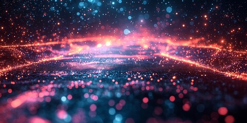 Fototapeta premium Sci-Fi Inspired Glowing Grid with Subtle Texture 