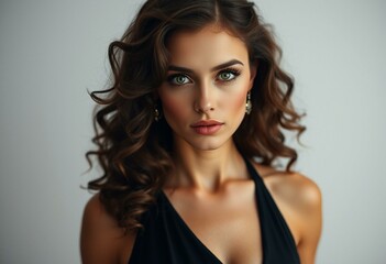 Naklejka premium Glamorous woman in evening gown