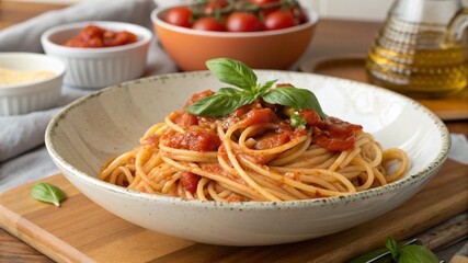 spaghetti with tomato sauce