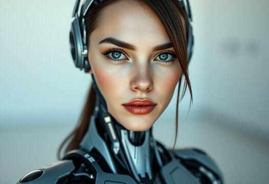 Futuristic cyborg portrait