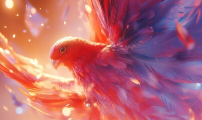 Obraz premium Bright, colorful feathers crafting an artistic scene.