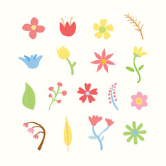 Cute Floral and Spring Flower Doodle Illustration Collection