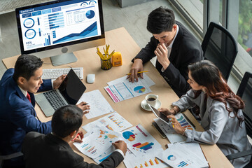Business data dashboard provide business intelligence analytic for marketing strategy planning...