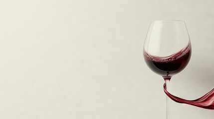   Close-up image of wine glass pouring liquid from bottom to nearby wine bottle