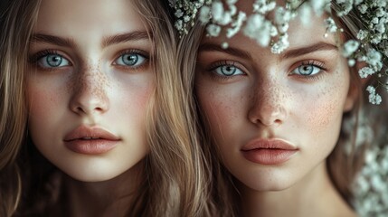 Portrait of young and beautiful women