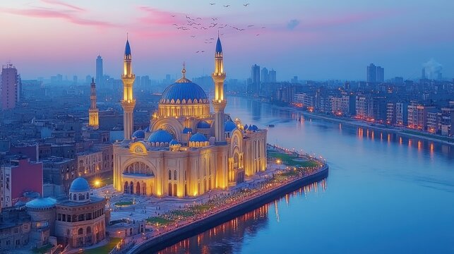 Al-Amin Mosque in Tripoli, Lebanon: A Stunning Nighttime View
