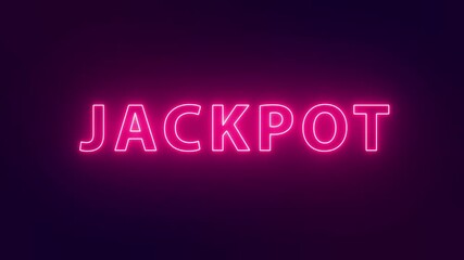 Animated glowing flickering neon inscription jackpot . 2d Animation - Powered by Adobe