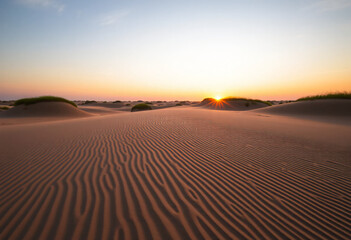Desert with sunset
