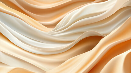 Obraz premium Soft flowing fabric shades of sandy beige and cream creates smooth, wavy texture with gradient effect, resembling desert dunes. silky folds blend seamlessly, evoking sense of elegance and
