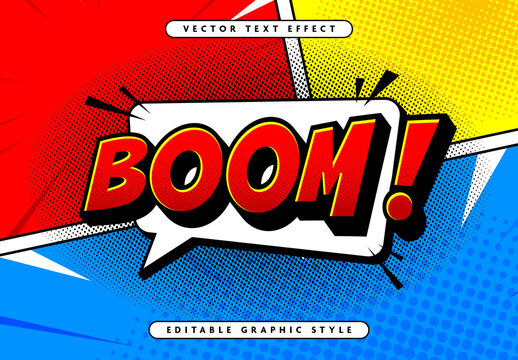 Red And Yellow Comic Font Bold Boom Cartoon Text Effect