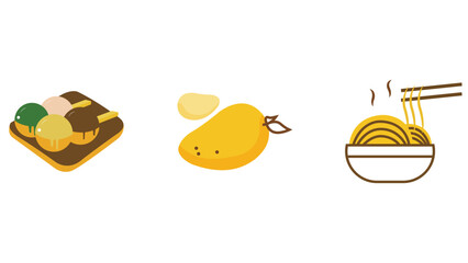 Fast food dishes and desserts vector illustration