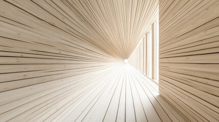 Light at end of wooden tunnel.