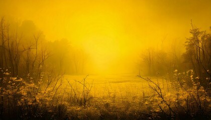 Fototapeta premium Generated image : paysage jaune sous la brume