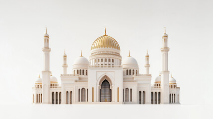 Obraz premium Ein majestätisches, stilisiertes Gebäude mit goldener Kuppel
