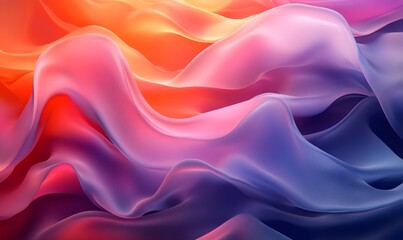 Fototapeta premium Abstract flowing forms of gradient colors, creating a dynamic and smooth wave-like pattern