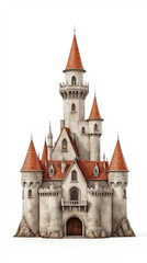 Obraz premium Märchenhaftes Schloss mit roten Dächern in fantasievoller Architektur
