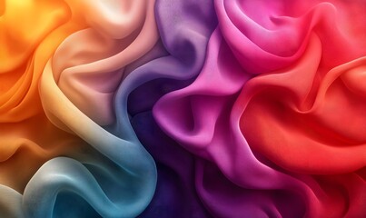 Obraz premium Abstract colorful fabric texture with smooth transitions in orange purple pink and blue tones