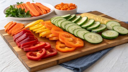 fresh vegetables on cutting board