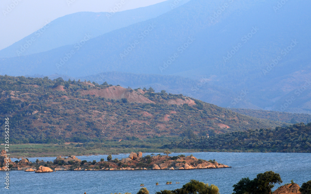 Canvas Prints A sunset view from Kapikiri Village and Bafa Lake in Mugla, Turkey