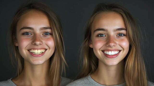 Teeth Whitening Before and After Comparison Showing Dental Transformation and Oral Health Improvement