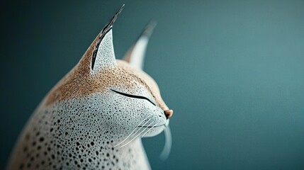 Obraz premium A close-up of a cat's face with its eyes closed