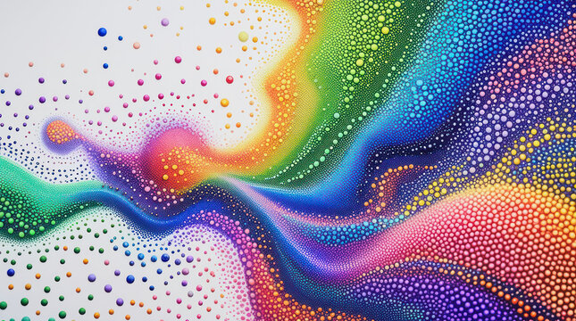Colorful dot background with vibrant swirling patterns and designs