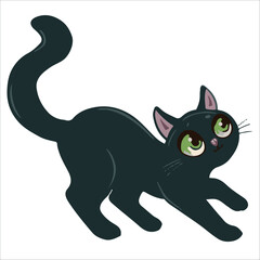 Colorful cute vector illustration: kawaii kitty cat