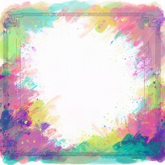 Fototapeta premium Grunge template with border, brushstrokes, splash, blots with space for text background graphic resource 
