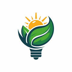 Fototapeta premium Ecology Light Bulb Logo Icon Design. Creative Green Energy Symbol