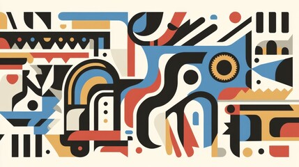 Abstract colorful geometric shapes composition.  Possible use Background design element