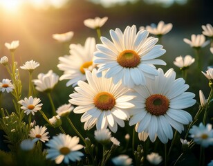 Fototapeta premium spring flowers white daisy