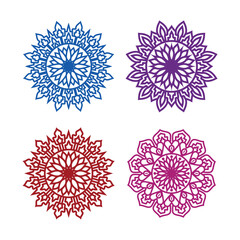 symmetrical stylized watercolor Mandala